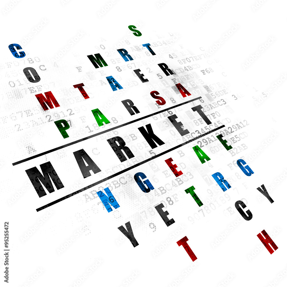 Advertising concept: Market in Crossword Puzzle Stock Illustration