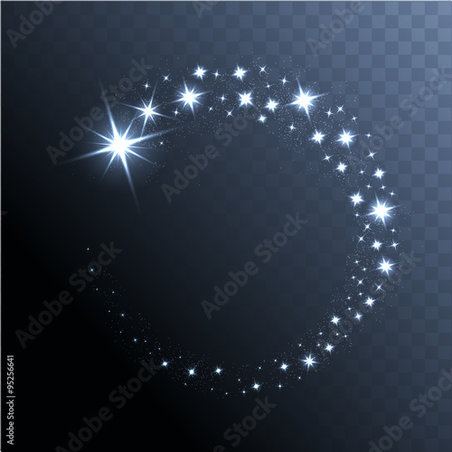 Vector glowing stars ghts and sparkles photo