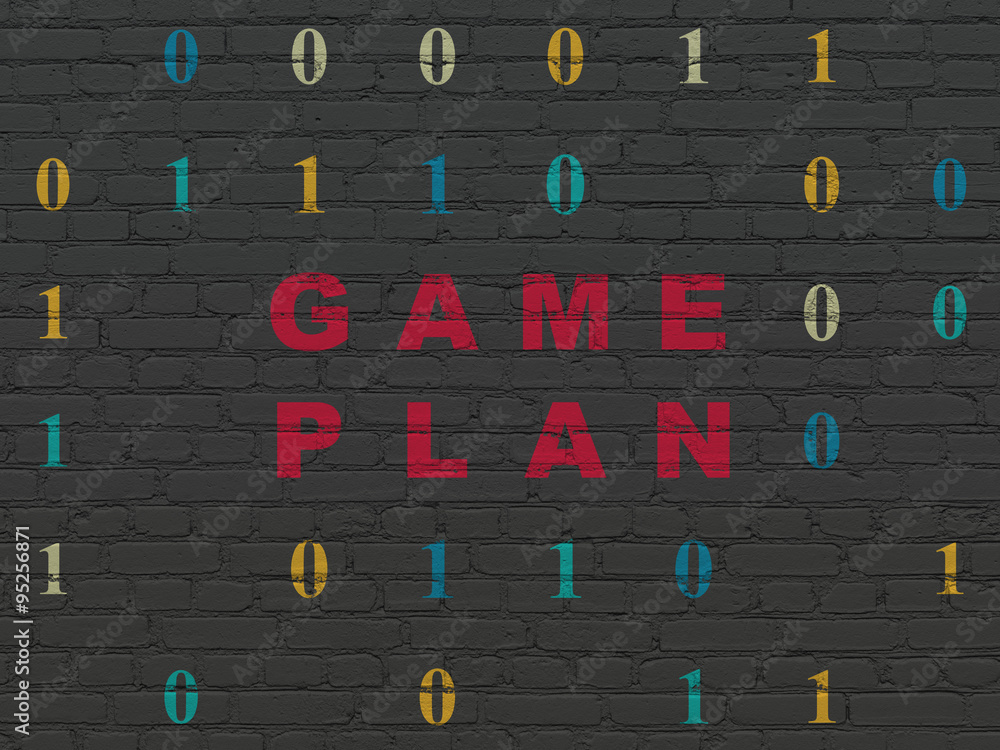 Business concept: Game Plan on wall background