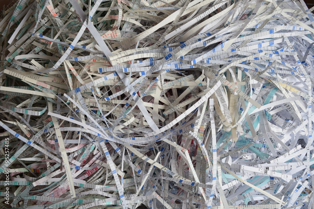 Recyclage papier, papier passé au destructeur Recyclage papier, papier passé au destructeur