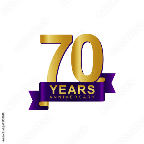 Anniversary Logo Dark Purple Gold 70