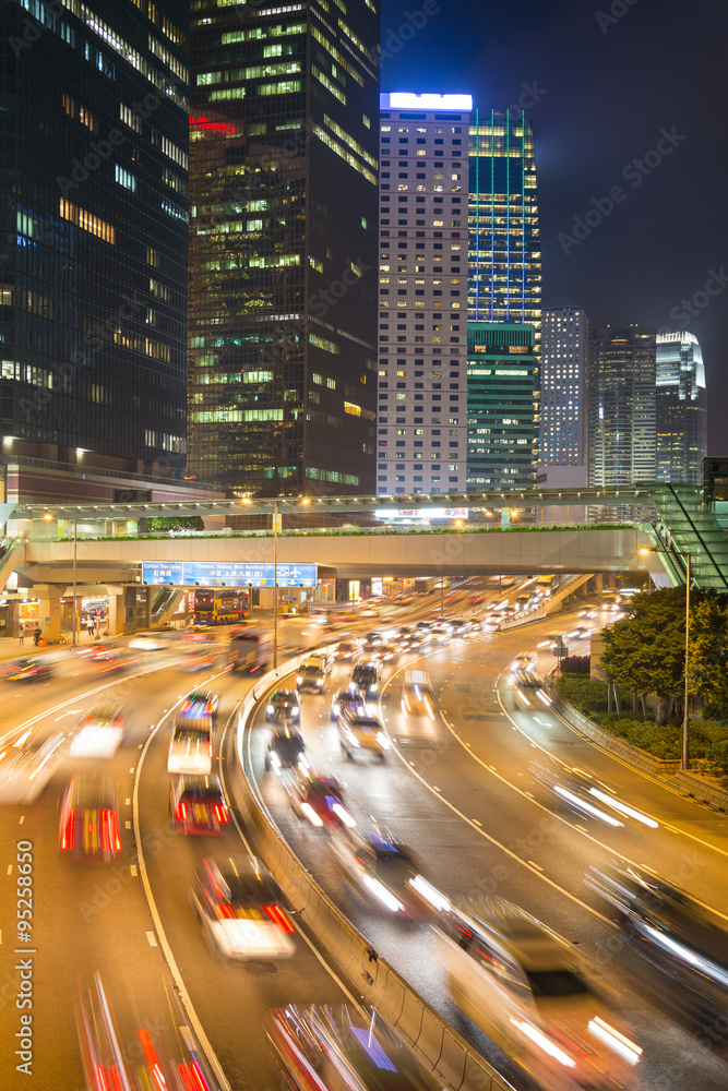 Fototapeta premium Hong Kong traffic at night