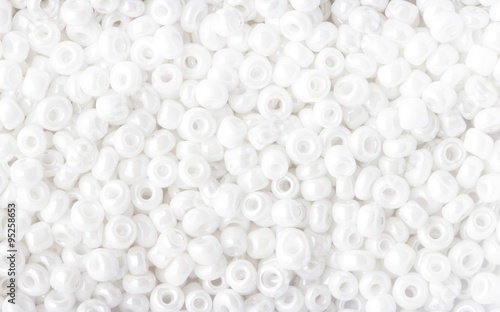 Fototapeta Naklejka Na Ścianę i Meble -  The texture of white beads.