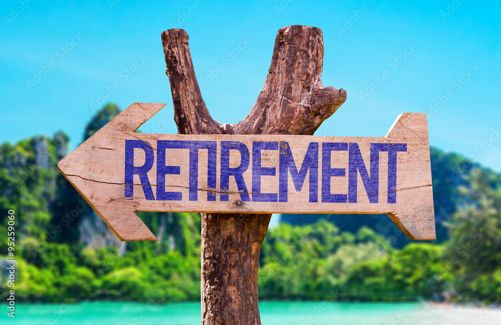 Retirement arrow with beach background