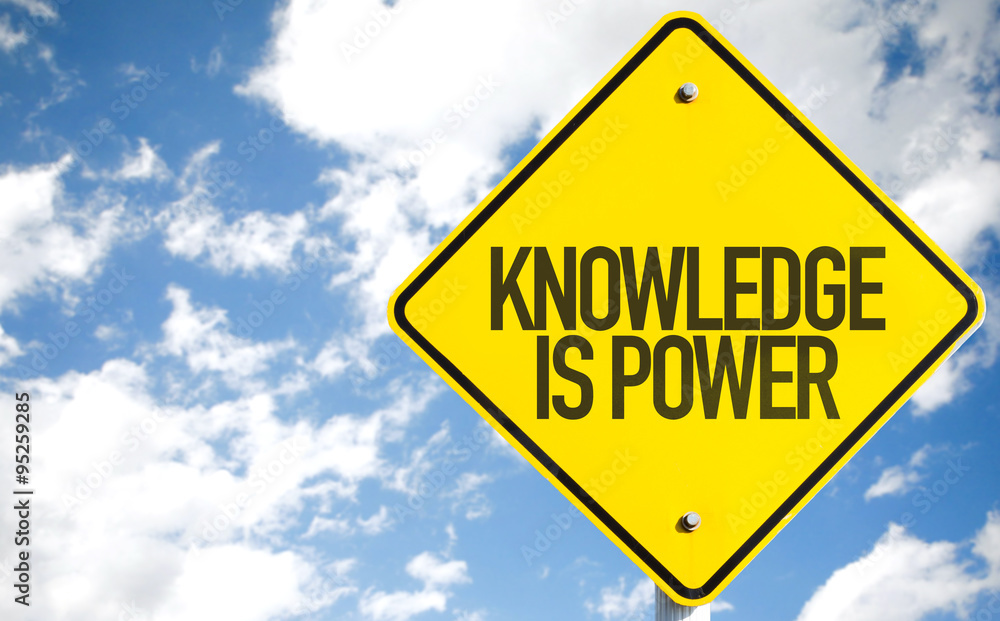 Knowledge Is Power sign with sky background Knowledge Is Power sign with sky background