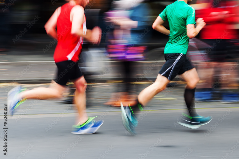 Marathonläufer in Bewegungsunschärfe