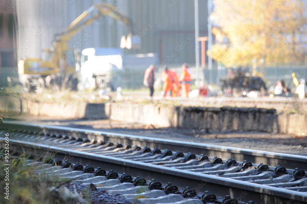 Naklejka premium Gleisausbau