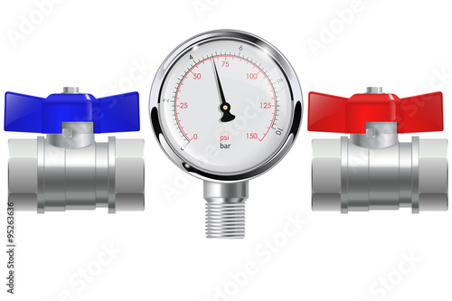 Water valves and manometer.