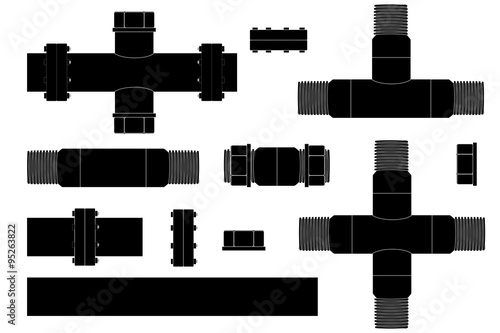 Pipes with flange and screws