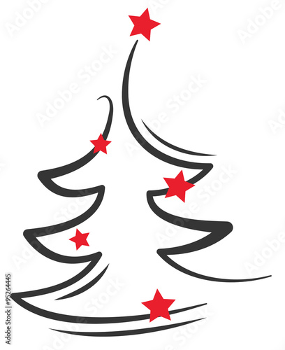 Christmas Tree red stars design
