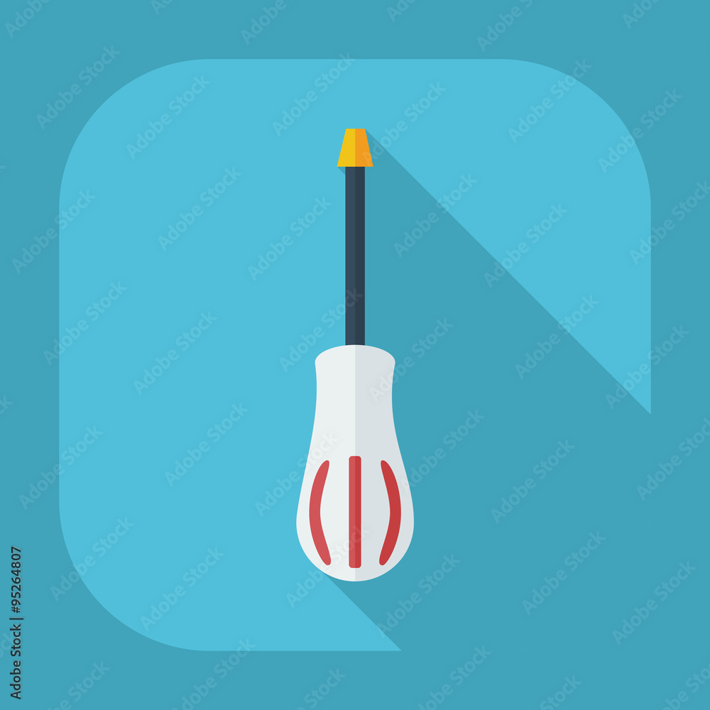 Flat modern design with shadow icons screwdriver Flat modern design with shadow icons screwdriver