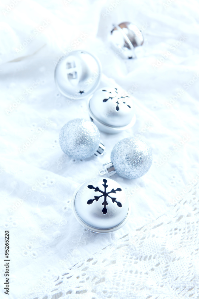 Christmas Decoration with Silver Ornaments Christmas Decoration with Silver Ornaments