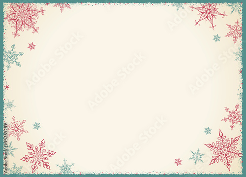 Vintage Christmas Frame - Illustration. Vector illustration of Old-Styled Winter Background.