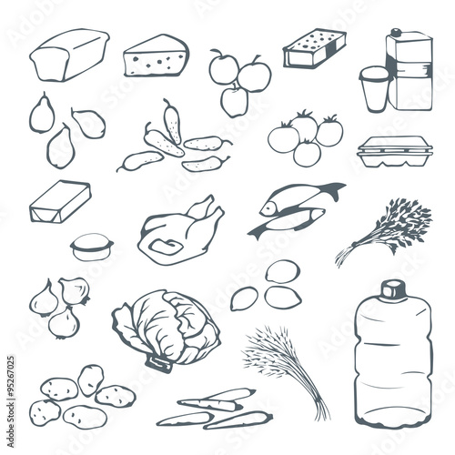 Good food doodle set various products
