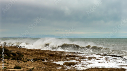 Storm on the Mediterranean Sea. Spain. 