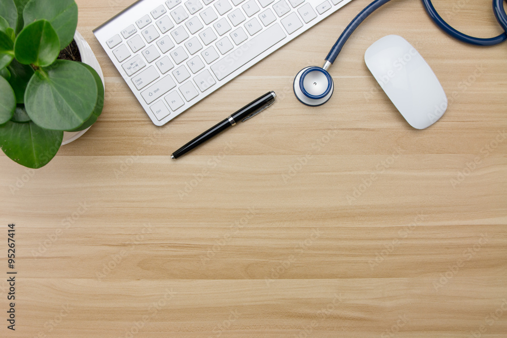 Stethoscope in doctors desk Stethoscope in doctors desk