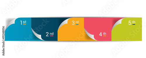 Numbered step by step diagram. Infographic flat tab.