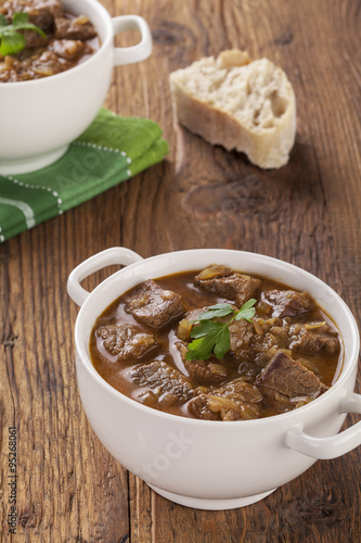 Beef stew served with bread