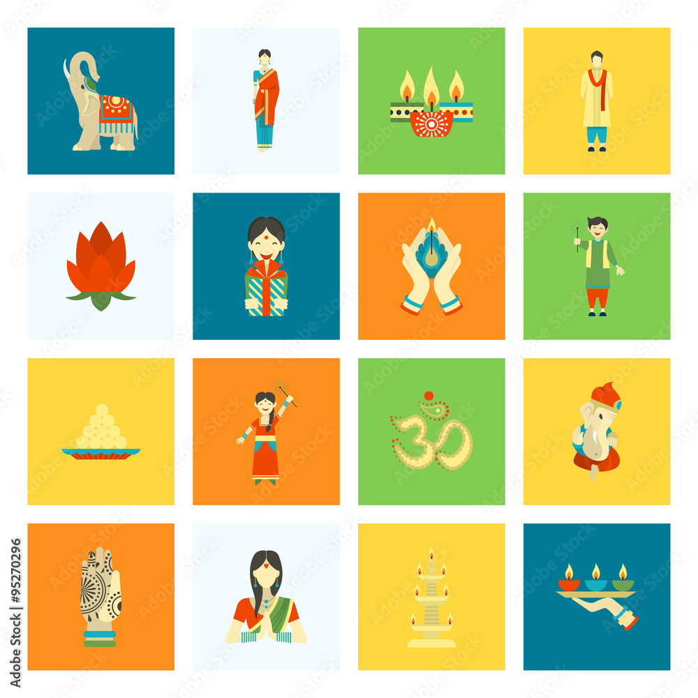 Diwali. Indian Festival Icons Diwali. Indian Festival Icons