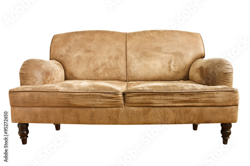 old sofa on white background