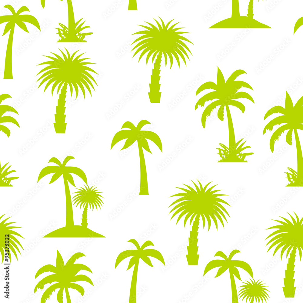 Obraz premium Palm Tree Seamless Pattern Vector Illustration