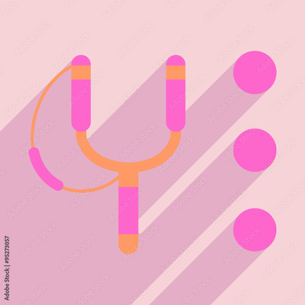 Flat with shadow icon and mobile application slingshot Flat with shadow icon and mobile application slingshot