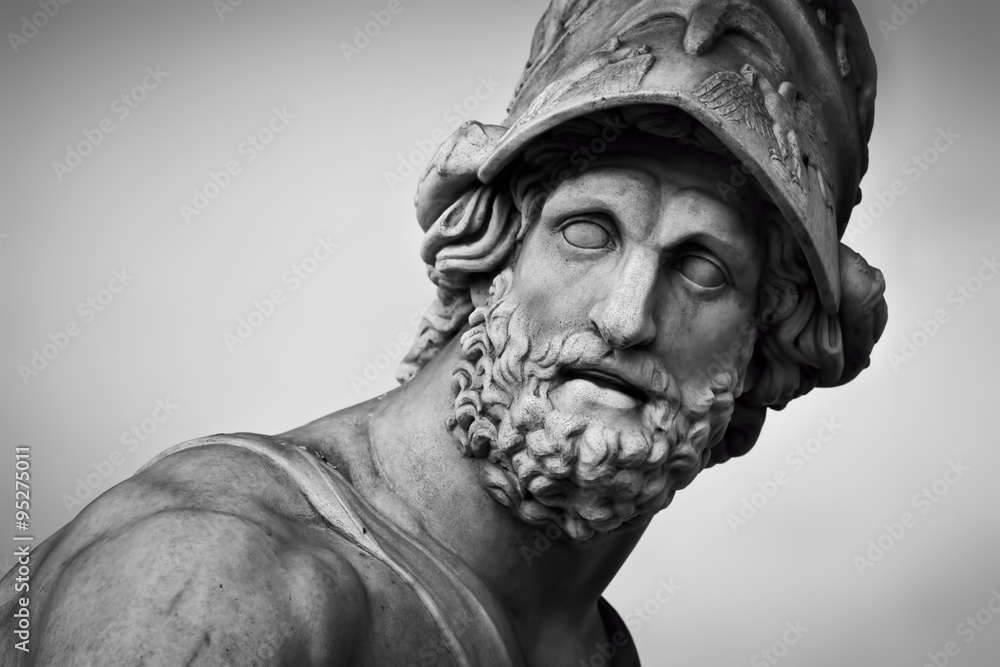 Fototapeta premium Starożytna rzeźba Menelausa wspierająca ciało Patroklosa. Florencja, Włochy
