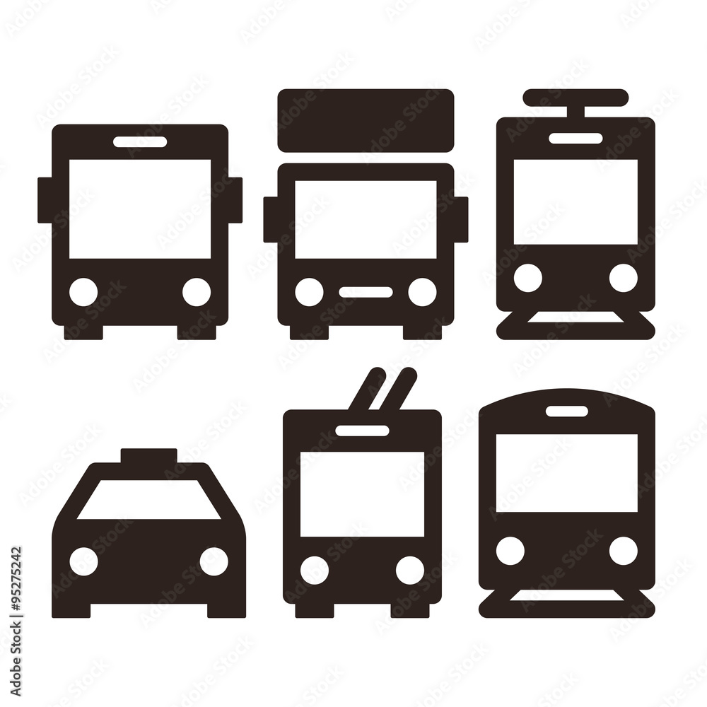Public transport icons isolated on white background Public transport icons isolated on white background