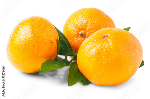 Three isolated tangerine