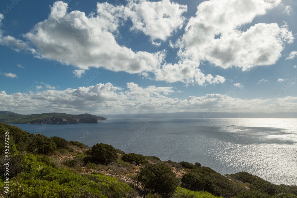 View from Capo Caccia across Mediterranean towards Alghero View from Capo Caccia across Mediterranean towards Alghero