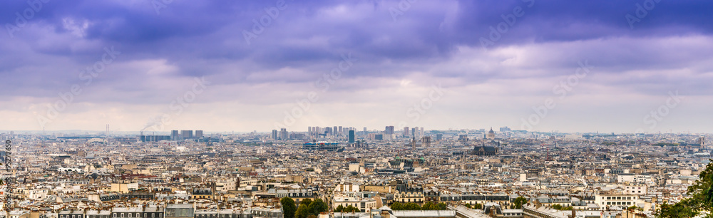 Panorama de Paris depuis la butte Montmartre, Paris en île de France, France