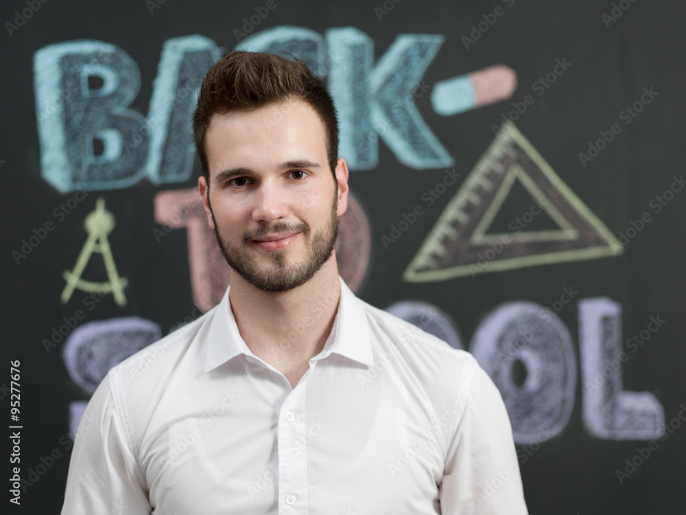 young caucasian teacher at school young caucasian teacher at school