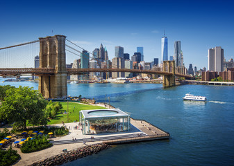 Fotobehang Brooklyn Bridge Brooklyn Bridge vanuit de lucht  © dell