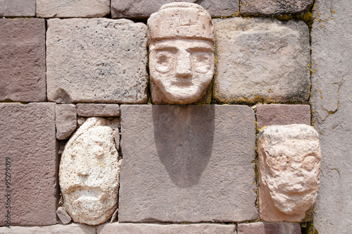 Tenon Heads - Tiwanaku - Bolivia photo