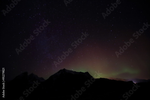 aurora boreale isole lofoten norvegia photo