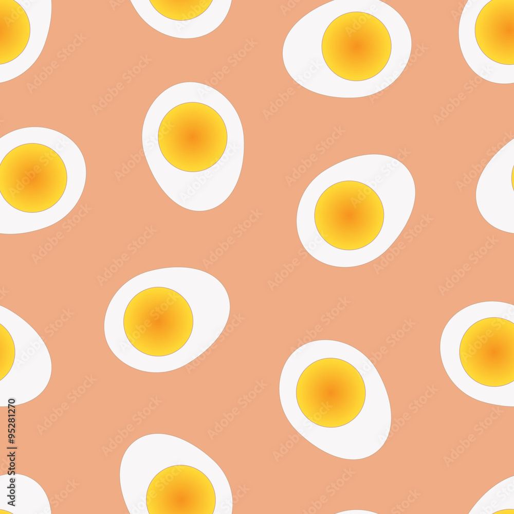 Set of boiled egg in flat icon style Set of boiled egg in flat icon style