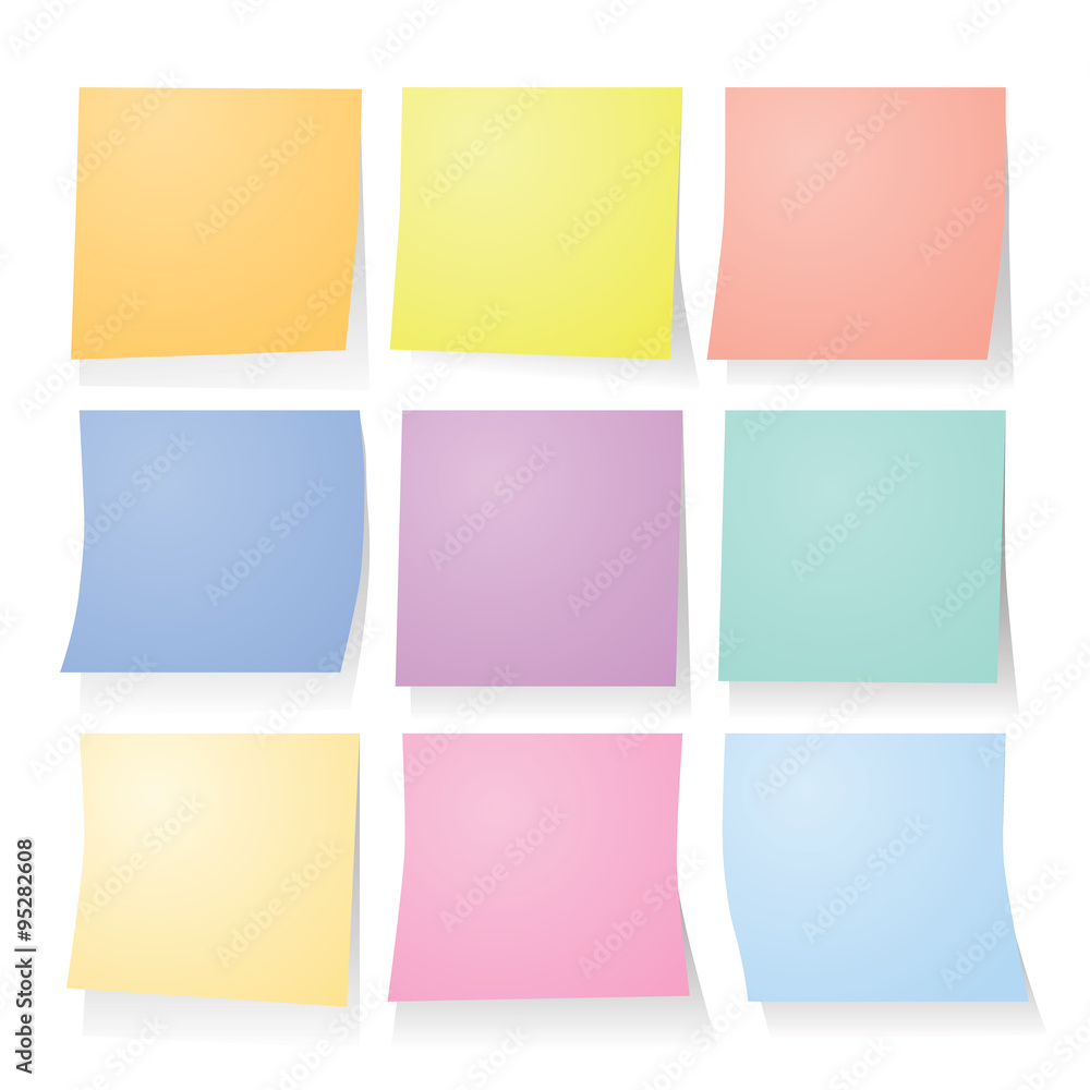 collection set of colorful post it paper note. collection set of colorful post it paper note.