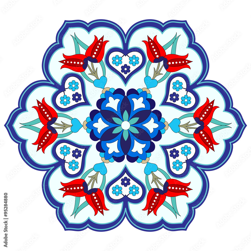 Antique ottoman turkish pattern vector design four