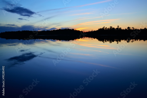 Wallpaper Mural Evening peace on the lake Pongoma. Karelia, Russia Torontodigital.ca