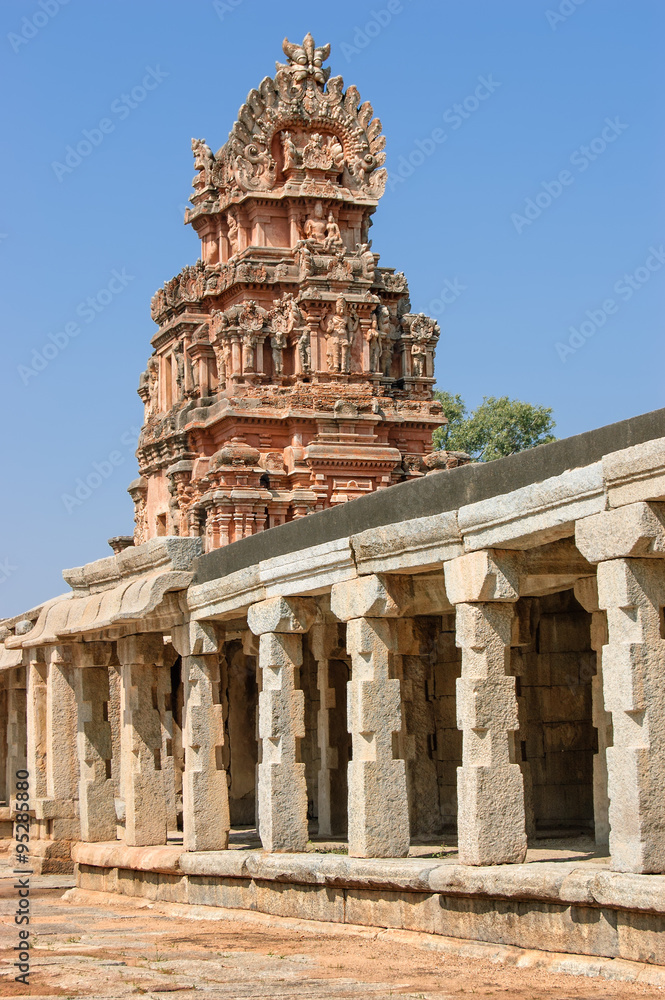 View of the temple of Bala Krishna at Hampi, Karnataka, India.