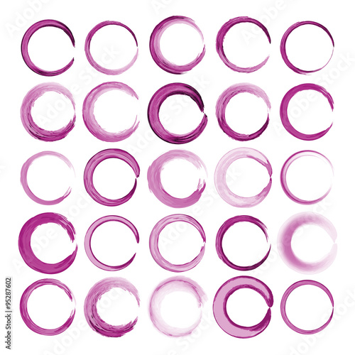 Set of watercolor circles,