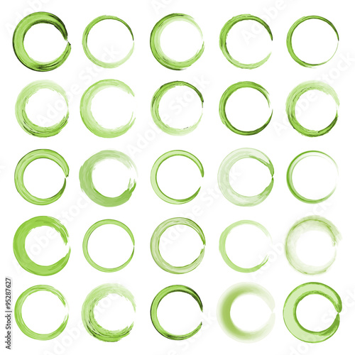 Set of watercolor circles,