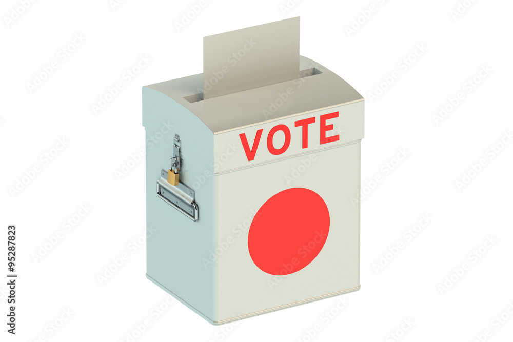 ballot box with flag of Japan ballot box with flag of Japan