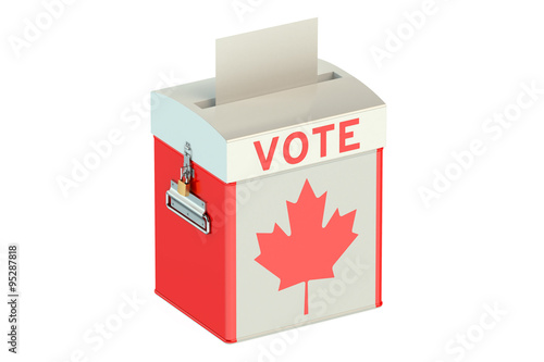 ballot box with flag of Canada