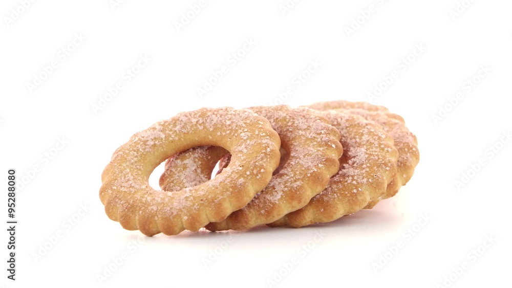 Rings biscuits pile isolated on a white background. Rings biscuits pile isolated on a white background.