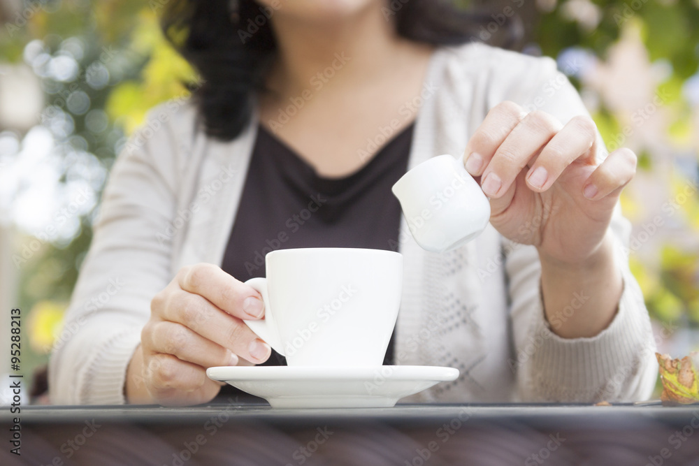 Woman and coffee autumn Woman and coffee autumn
