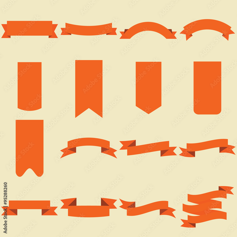 Orange Text Ribbon Orange Ribbon Banner