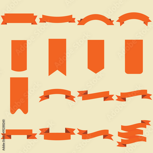 Orange ribbon banner collection