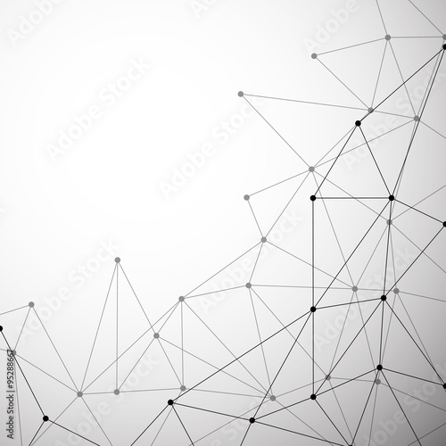 Abstract background with connecting dots and lines. Modern technology concept. Vector illustration. Eps 10