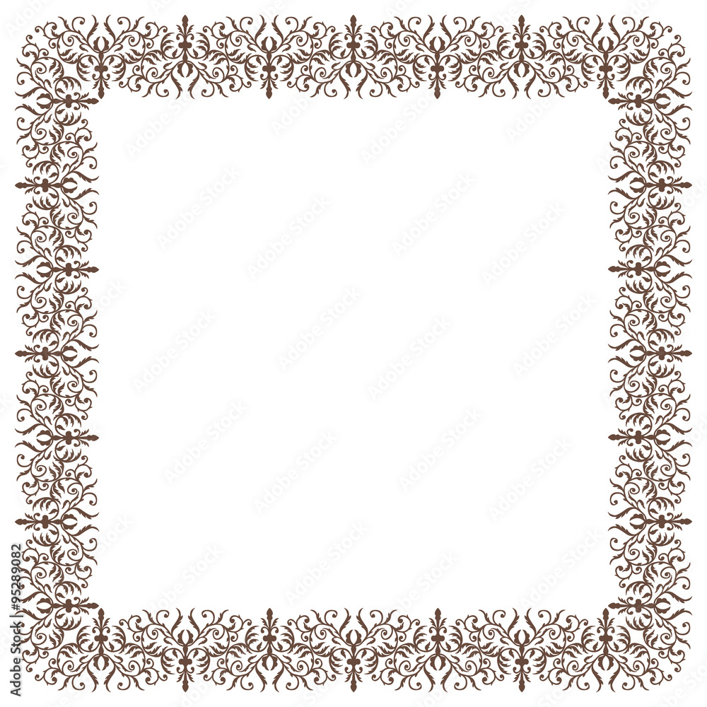 Square frame with ornament  vintage style.